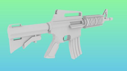 M4A1 assult rifle low poly preview image